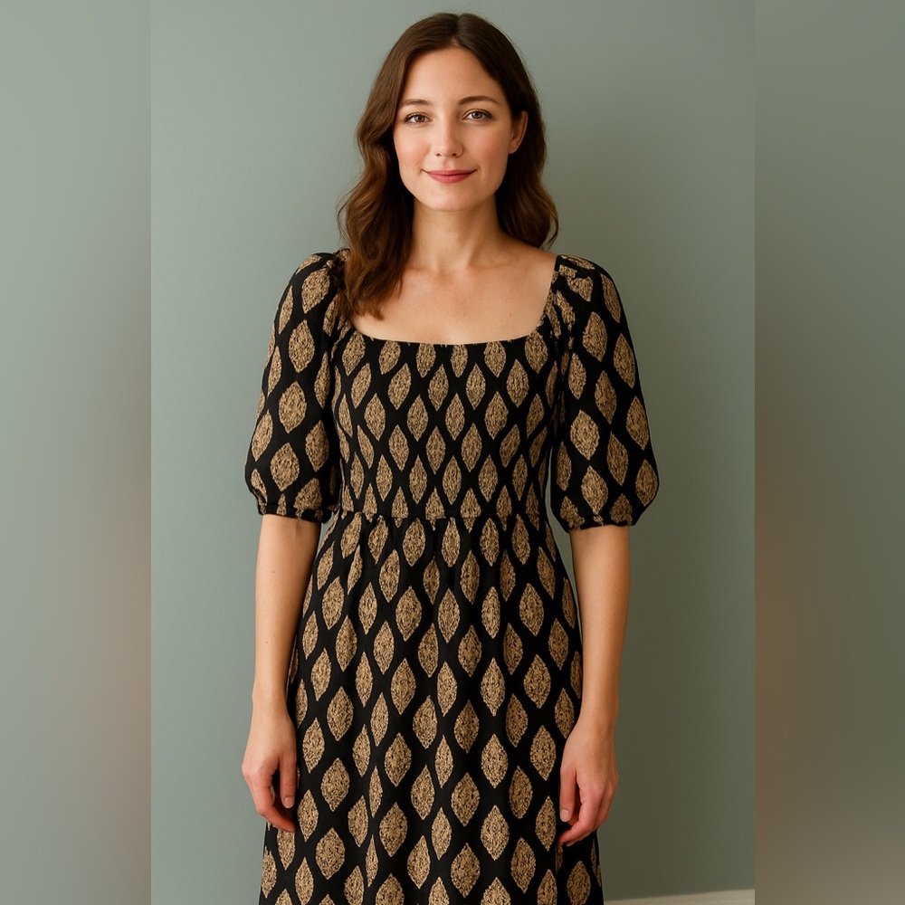 Maurice’s Woman’s Smocked Midi Dress Black Size XL NWT